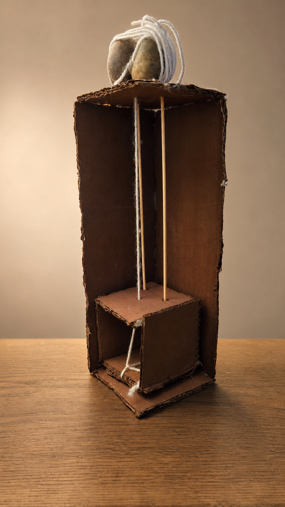 Zunaira's cardboard gravity lift tower